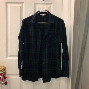 NWOT- Green and Navy Blue Button Up Flannel